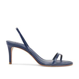 Schutz Diana Mid Sandal in Infinite Dark Blue Leather Heeled Heels 10 / 40